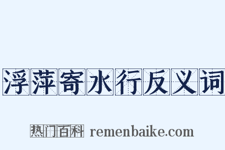 浮萍寄水行反义词是什么意思的图片